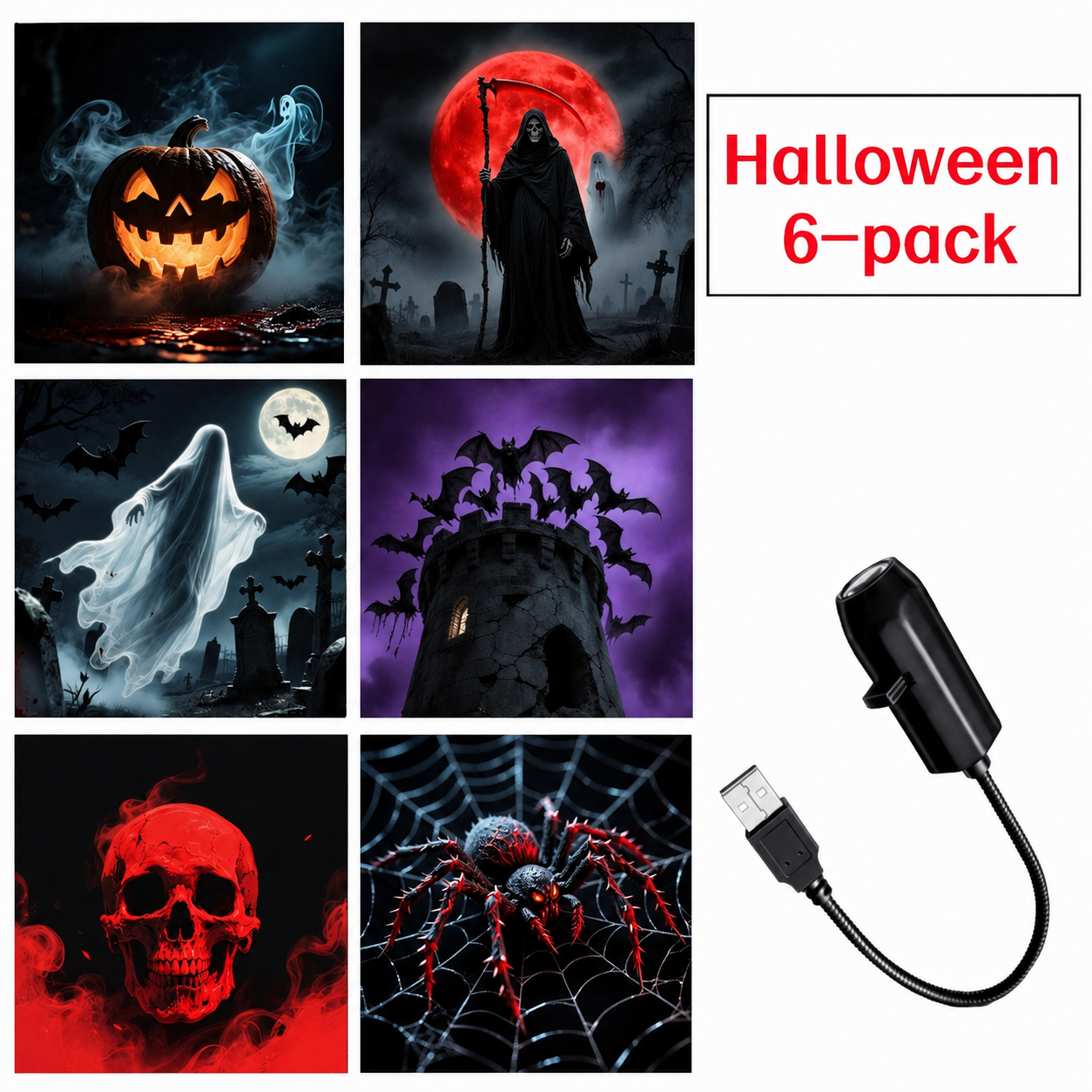 Plug-&-Play HD Christmas Projector – 6 or 10 Festive Scenes